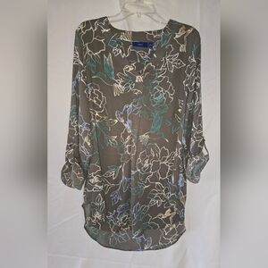 Apt. 9 Gray Floral Women's Blouse